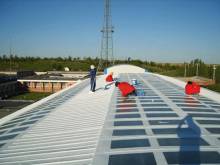 成都补漏堵漏网-某公司厂区屋顶防水施工现场